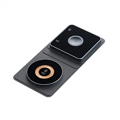 2024 leather wireless charger Station With Fast 2 In 1 Foldable Wireless Phone Charger