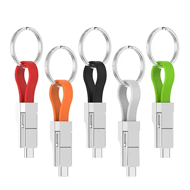 Portable Mini 3A Fast 4 in 1 Magnetic Keychain USB Charge Cable Type C with Charging And Data Function