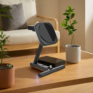 15W Multi-Functional Dock Stand Station Fast Mobile Phone Qi Magnetic Wireless Charger For phone
