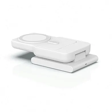 Dessktop Foldable 3 In1 Fast Charging Power Bank Detachable With Mobile Stand Magnetic Wireless Charger