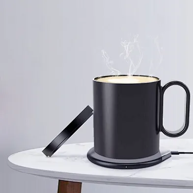 55 Degree Celsius Thermostatic Heating 15w Charging Pad Mug Cup Warmer Wireless Charger With Intelligent Detection