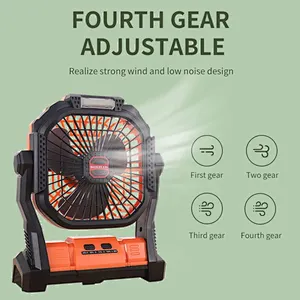 Outdoor Camping Fan with led light Amazon fishing tent fan portable fan for camping