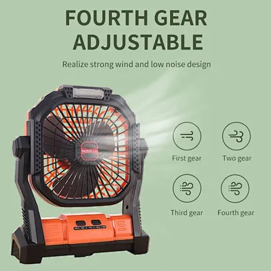 Outdoor Camping Fan with led light Amazon fishing tent fan portable fan for camping