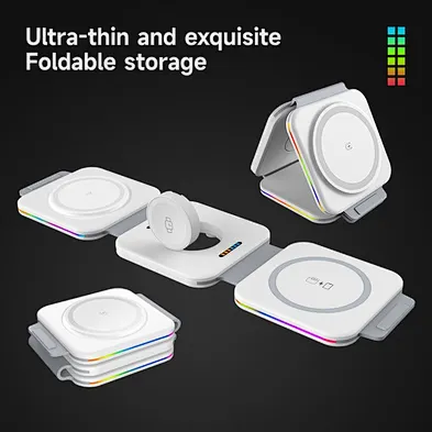 JEDI F21 3-In-1 Folding Magnetic Wireless Charger 7.5w Fold Fast Charging Stand 3in1 Portable Foldable Charger