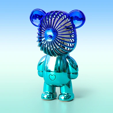 Mini phone Colorful Violent Bear Fan Usb Portable Rechargeable Hand Held Portable Electroplating Gradient Bear Fans