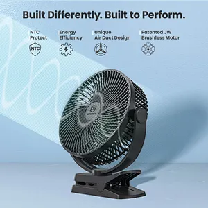 Ultra-Quiet Multifunctional 8Inch 10000Mah Rechargeable Battery Air Cooling Portable Mini Wall Mount Desk Table 3 In 1 Clip Fans
