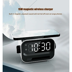 Speaker New Arrival 3 In 1 With High Quality Wholesale 15W Led Rgb Light Digital Alarm Clock Magnetic Wireless Charger
