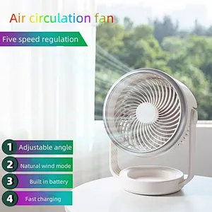 Portable Air Circulation Desk Fan Adjustable Wall Mounted Rechargeable Small Fan for Bedroom Kitchen Office Outdoor Camping