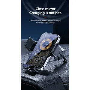 15W Aluminum Alloy 3 Auto Clamping Car Magnetic  Wireless Charger