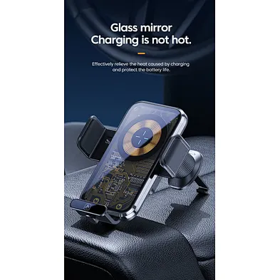 15W Aluminum Alloy 3 Auto Clamping Car Magnetic  Wireless Charger