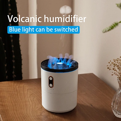 Diffuser Flame Aroma High Quality Lava Essential Oil Warm Mist New 3D Simulated Volcano Crack Color Portable Plug-In Humidifier