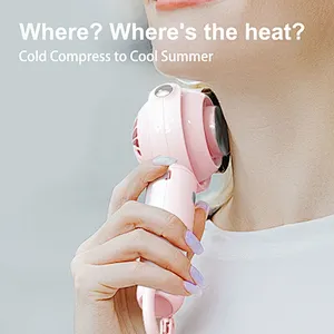 2024 SUMMER Hot Selling Hand-held Cold Compress Refrigeration Fan with Buckle Portable USB Rechargeable MINI CUTE FAN