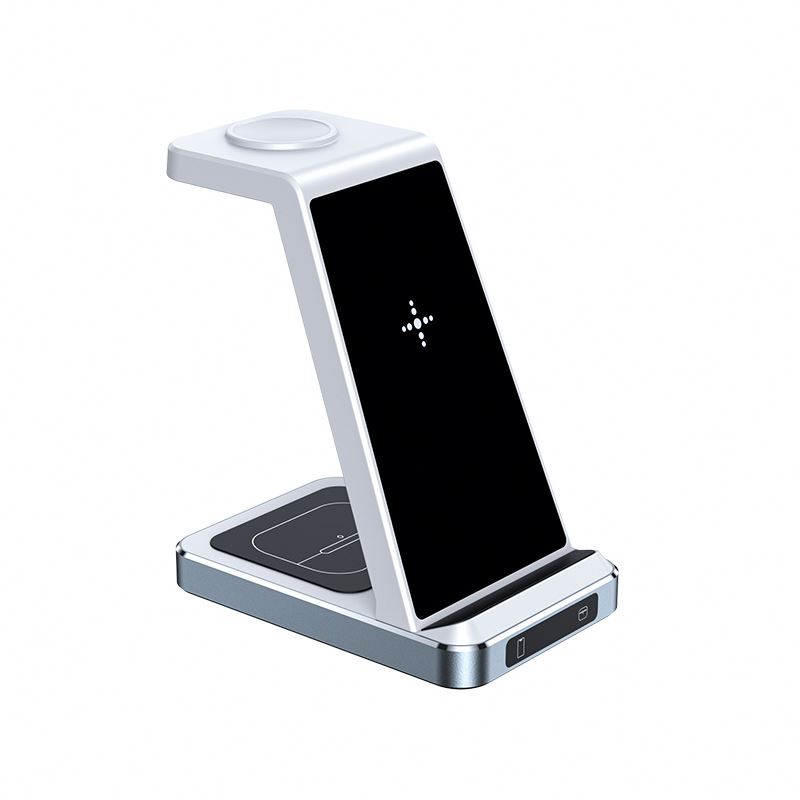 2024  multifunction aluminum wireless charger 20W 3  In 1 Wireless Charger Stand
