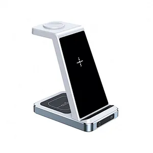 2024  multifunction aluminum wireless charger 20W 3  In 1 Wireless Charger Stand