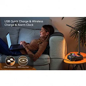 2024 multifunction Hot Sale Led Night Alarm Clock Desk Lamp - Table Light With Wireless Charger portable