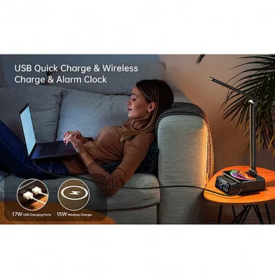 2024 multifunction Hot Sale Led Night Alarm Clock Desk Lamp - Table Light With Wireless Charger portable