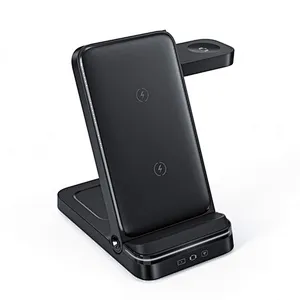 2024 hot sale wireless charger Stand Desktop Station Magnetic 3 In 1 Foldable Wireless Charger