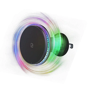 Mobile Phone Mount Air Vent Holder Magnetic Wireless Charger Car With Running RGB Light H82