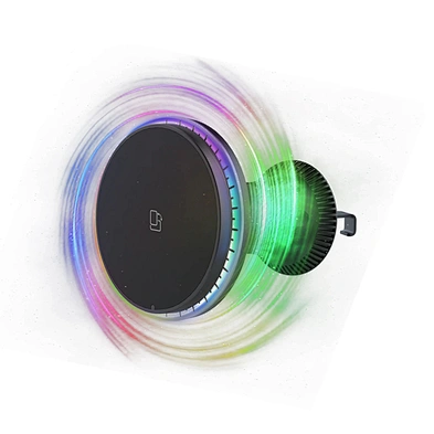 Mobile Phone Mount Air Vent Holder Magnetic Wireless Charger Car With Running RGB Light H82
