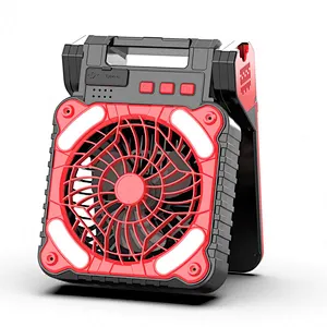 2024 new Foldable Usb Rechargeable Led Solar Power Camp Fan With Camping Light  Outdoor Camping Fan