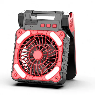 2024 new Foldable Usb Rechargeable Led Solar Power Camp Fan With Camping Light  Outdoor Camping Fan