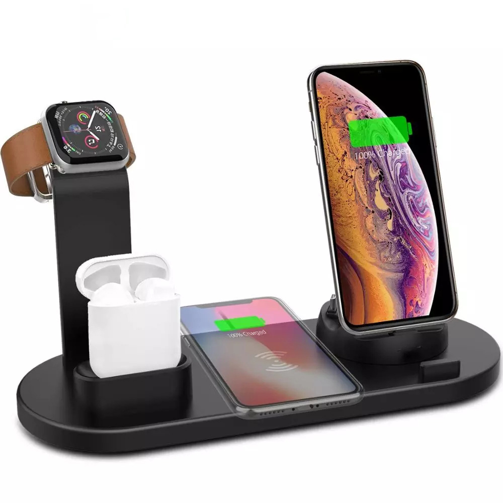 Fast 2023 Smart Qi 6 In 1 Wireless Charger Station  Charging