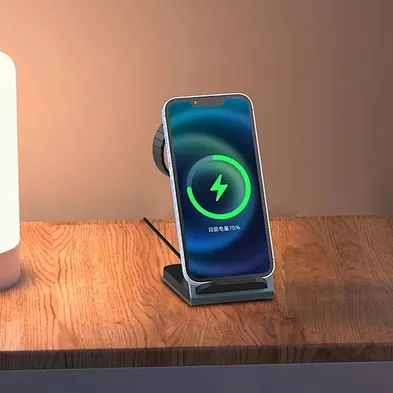 2024 aluminum alloy wireless charger 15W Charger Pad For phone 15 3 In 1 Smart Magnetic Wireless Charging Stand