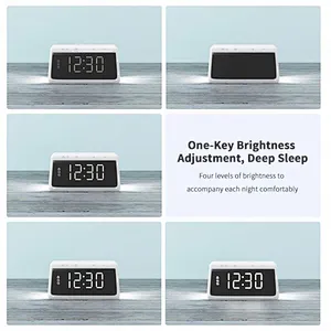 2022 Hot Sale Alarm Clock Wireless Charger Digital CO268 Ambient Light Wireless Charger 3 in 1 Custom Wireless Charger