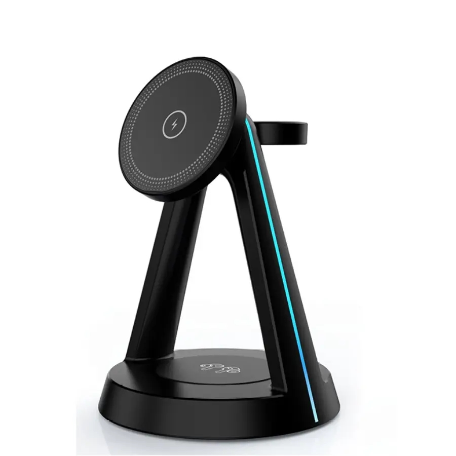 Promotion Logo Printing Fast Charging Stand 3 in 1 Wireless Charger Magnetic For Wholesale H48