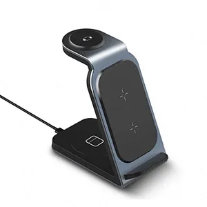 2024 aluminum alloy wireless charger 15W Charger Pad For phone 15 3 In 1 Smart Magnetic Wireless Charging Stand