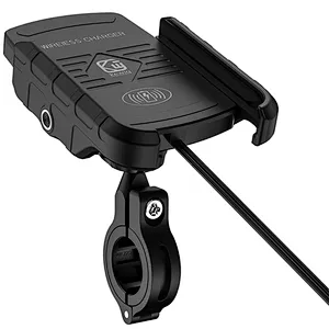Phone Holder Mobile With Accessories 360 Adjustable New Design Waterproof Universal 15W Motorcycle Wireless Charger