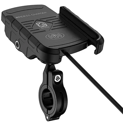 Phone Holder Mobile With Accessories 360 Adjustable New Design Waterproof Universal 15W Motorcycle Wireless Charger