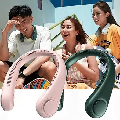 2024 hot sale high quality neck fan led display Portable Fans Handheld Battery Fashion Neck Fan  Personal 3 Speeds Adjustment