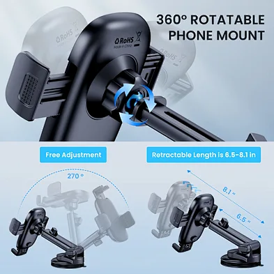Car Phone Holder Mount Phone Mount for Car Windshield Dashboard Air Vent Universal Hands Free Automobile Cell Phone Hold