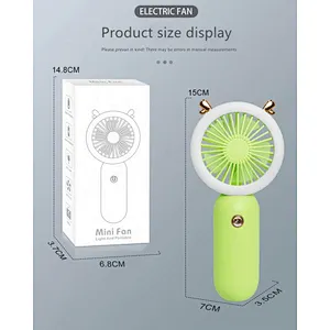 2021 Hot Sell Portable Mini phone Fan Led Light with Ear Cat Design Fan CO76
