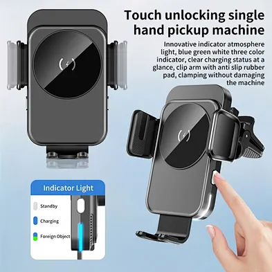 Hot Sales Magnet Ch Holder Magnetic Car Phone Holder Wireless Charger Automatic clamping car wireless charger
