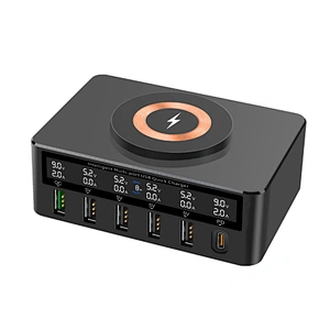 2024 new design multifunction wireless charger Cube With Top Central Storage Wireless Charging Usb Socket