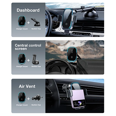 2024 new wireless charger Fast Charging New Magnetic Wireless Car Charger with night light multifunction