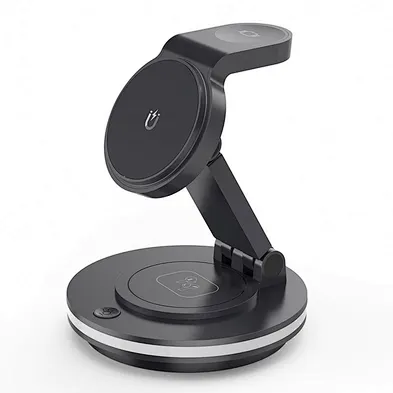 High quality Magnetic fast charging 3 In 1 multifunction for phone watch wireless charger with RGB night lamp