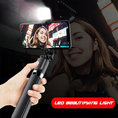 JEDI Handheld Selfie Stick with Light L03S Photographic Lighting Selfie Stick Extendable Tripod Stand with Remote Shutter