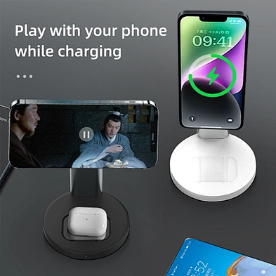 2024 transparent high quality Foldable Magnetic & 2024 Mobile Phone Fast 3 In 1 Wireless Charger Stand