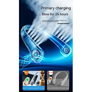 Factory OEM Rechargeable Mini USB Semiconductor Refrigeration Neck Fan, Mini Bladeless Hanging Neck Cooling Fan