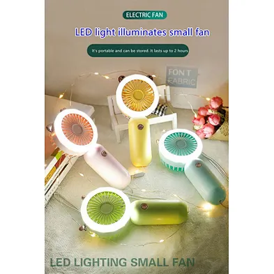 2021 Hot Sell Portable Mini phone Fan Led Light with Ear Cat Design Fan CO76