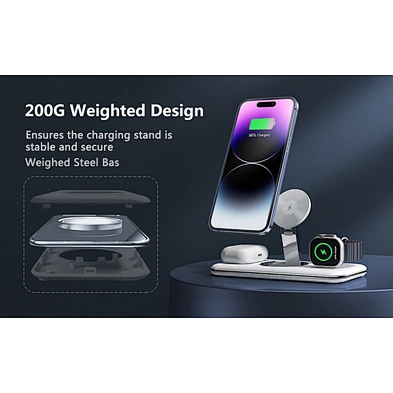 Fast 3 In 1Folding Magnetic 15W Stand Foldable Multifunction High Quality Charging Hot Selling Wireless Charger