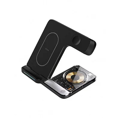 2024 aluminum alloy wireless charger high quality  Magnetic Fast 15W Portable Foldable 3 In 1 Wireless Charger