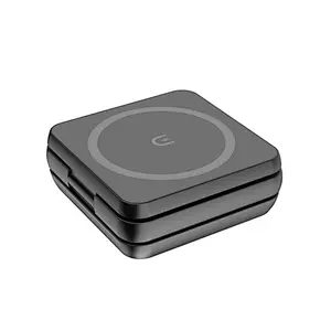 3 In 1 Metal Smart Watch Cell Phone Magnetic Foldable Wireless Charger