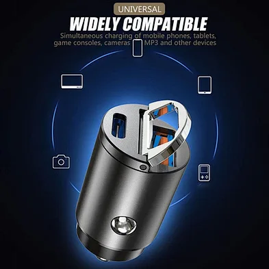 Pull Ring Design 2022 Hot Selling H06 Mini Stealth Car Adapter All Metal 30W Fast USB PD Charger