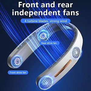 Usb Neck Free Personal Hanging Portable Rechargeable Wearable New Summer Hand Design Lazy Air Cooling Outdoor 2400Mah Mini Fan