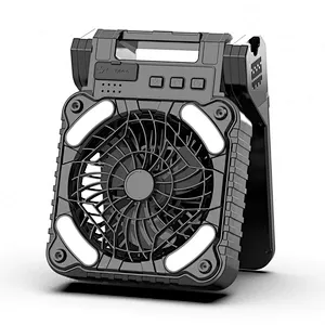 2024 new Foldable Usb Rechargeable Led Solar Power Camp Fan With Camping Light  Outdoor Camping Fan