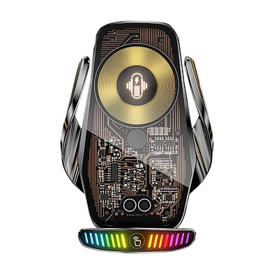 Phone Holder with RGB light Stand 15W Fast Charging Car Wireless Charger PD Wireless Car Phone Charger